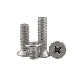 M1-M1.6 304 Stainless Steel Countersunk Head Phillips Screws Flat Head Electronic Machine Screw Bolt Cross Recessed Screw Bolt