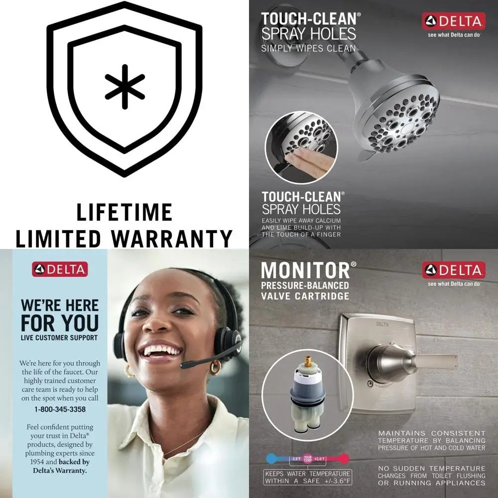 

Classic 13 Series Tub and Shower Trim with Push Button Diverter, Chrome