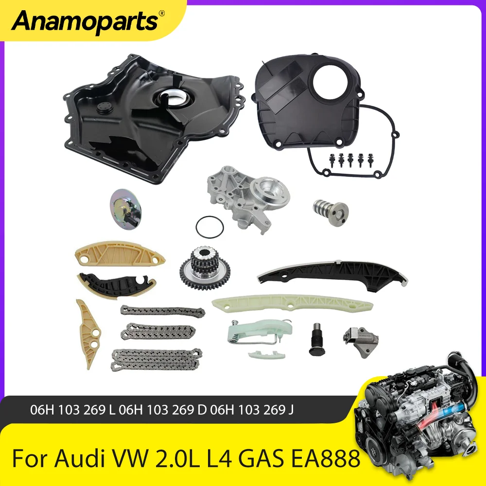 Engine Parts Timing Chain Cover Solenoid Magnet Kit Fit 2.0 L L4 GAS EA888 For Audi VW Jetta GTI A3 A4 A5 A6 Q5 Gen2 2.0L 08-13
