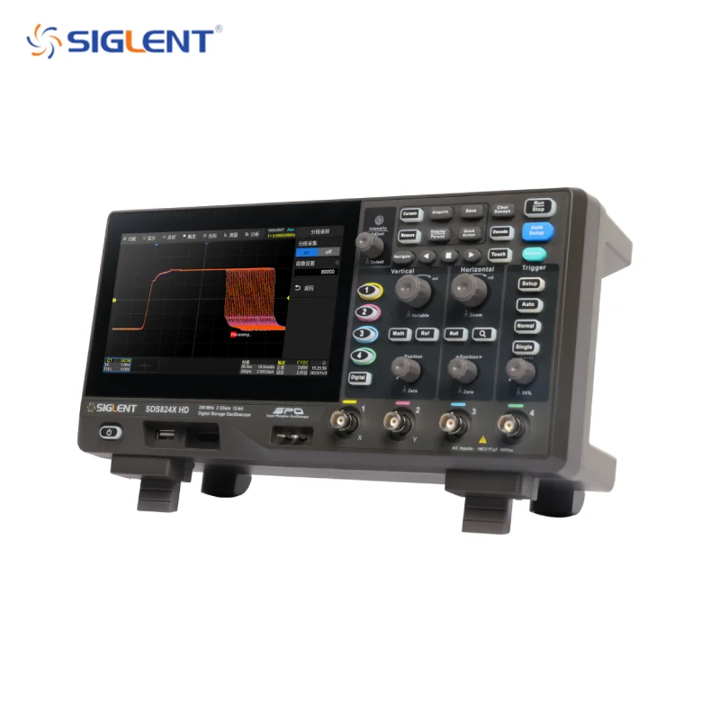 Siglent SDS802/804/812/814/822/824X HD راسم الذبذبات عالي الوضوح، دقة 12 بت، 2/4 قنوات، عرض النطاق الترددي 70 ميجا هرتز