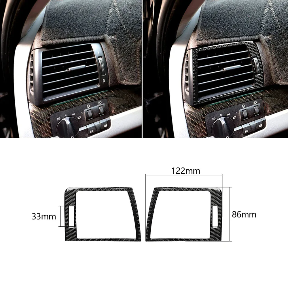 

For BMW E46 Accessories 3 Series 1998-2004 Carbon Fiber Interior Air Vent Outlet Trim Cover Dashboard Sticker Auto Assesories