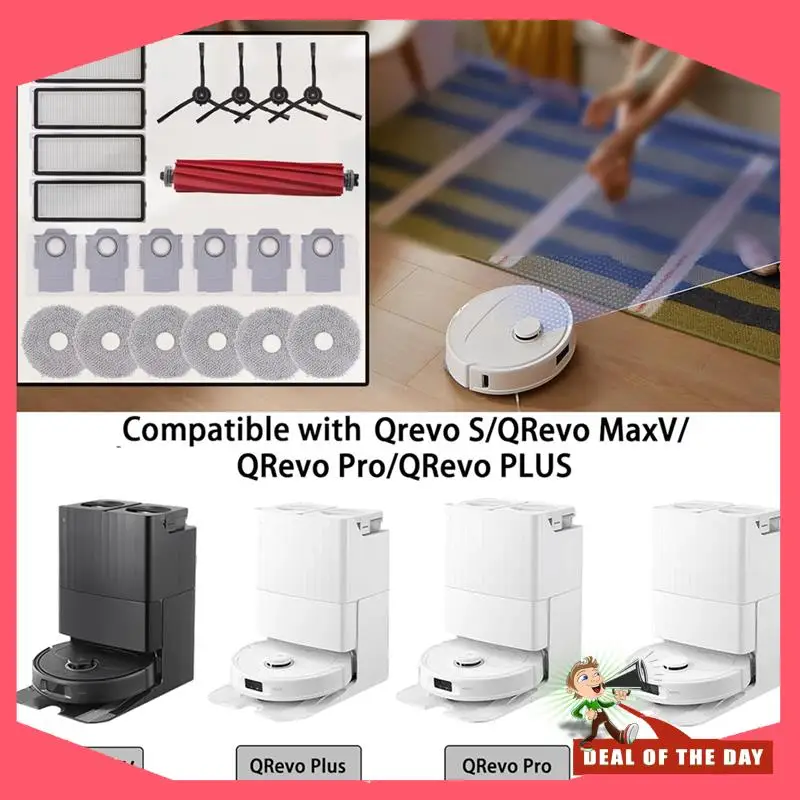 مجموعة ملحقات التسليم لمدة 24 ساعة لقطع غيار المكنسة الكهربائية Roborock Qrevo S/Qrevo Maxv/Qrevo Pro/Qrevo PLUS