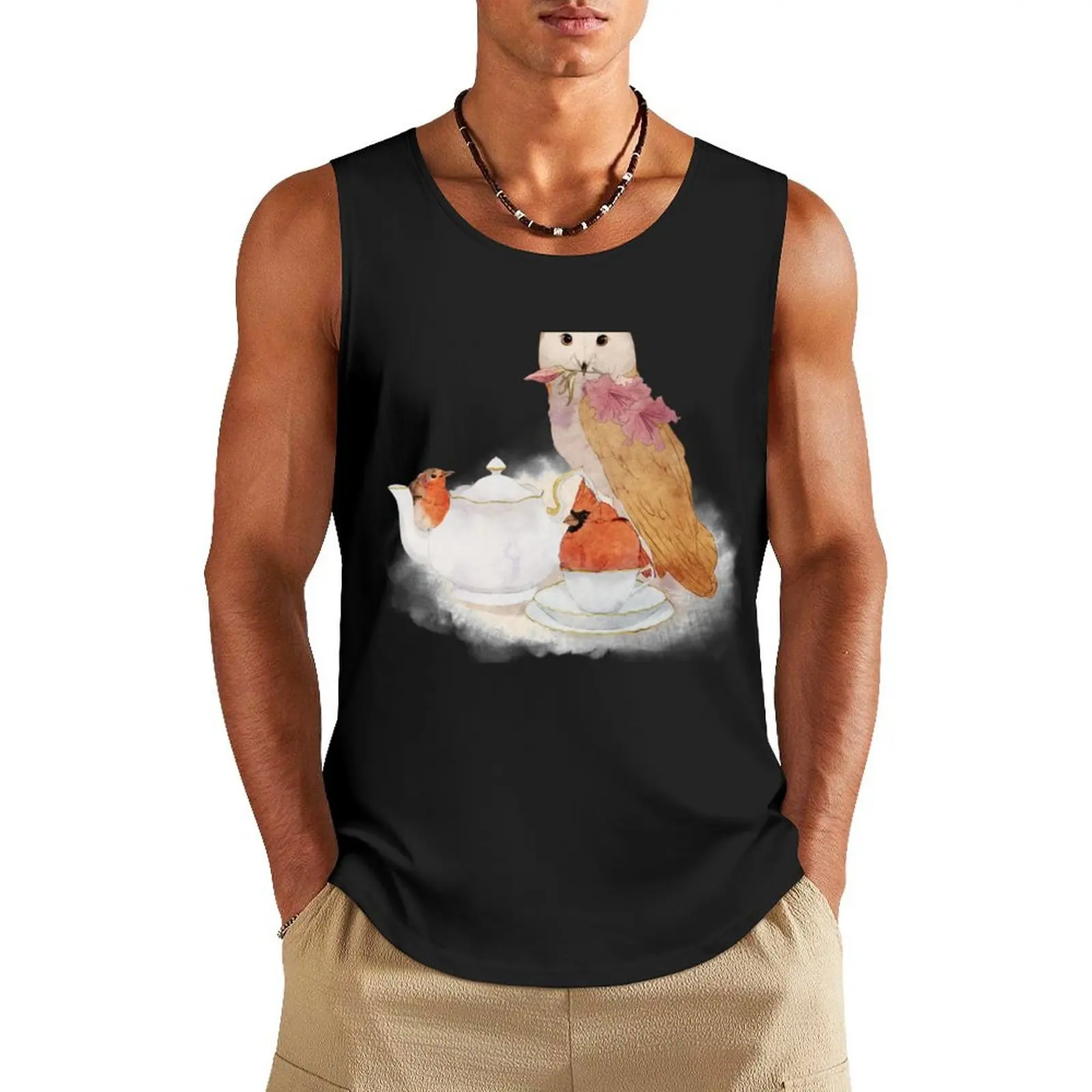 

Tea House Tank Top Men's cotton t-shirt bodybuilding t-shirt mens designer clothes