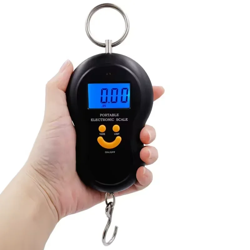 50KG 1PC Outdoor Electronic Portable Handheld Scale Fishing Scale Luggage Hanging Suitcase Travel Weighs Outdoor Practical Tool