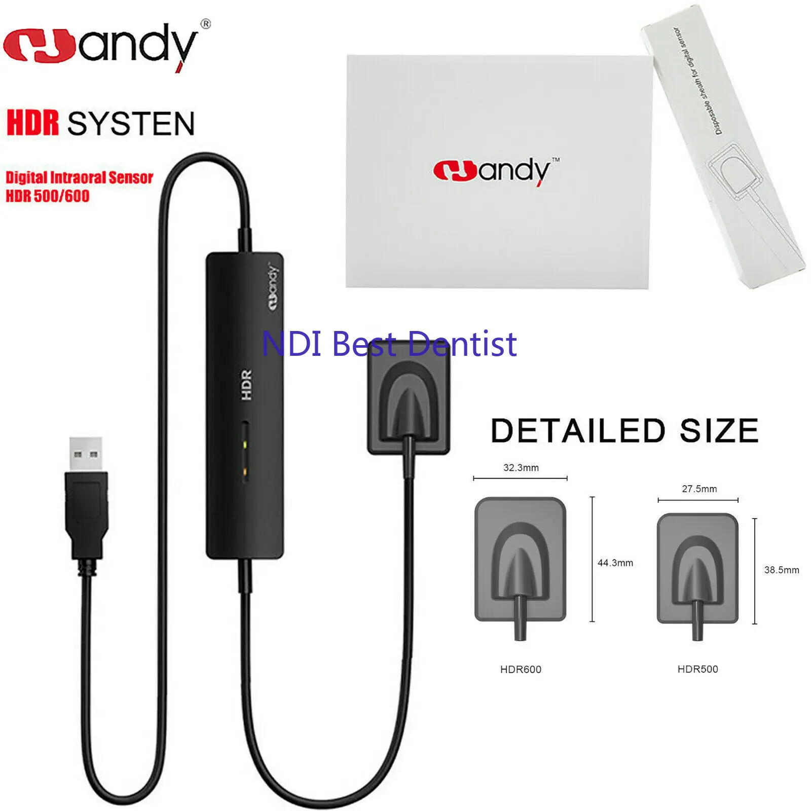 CE Approved UK Handy HDR500/HDR600 Dental Digital X-ray Imaging Intraoral CMOS RVG Sensor for Dental Intraoral Situation Imaging