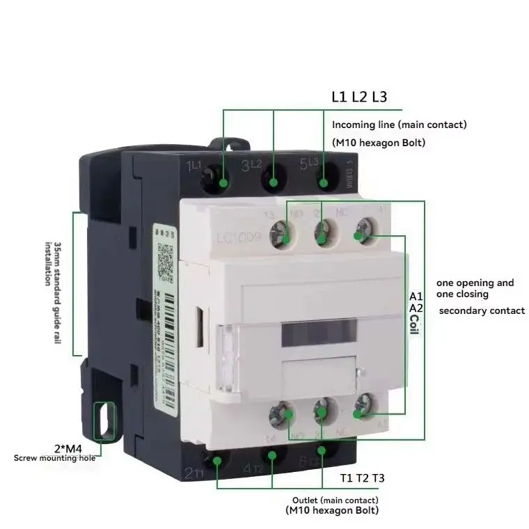 LC1D115 AC Contactor 3Pole 110V 220V 380V Coil 50Hz Air Type Contactor For Motor Power Control