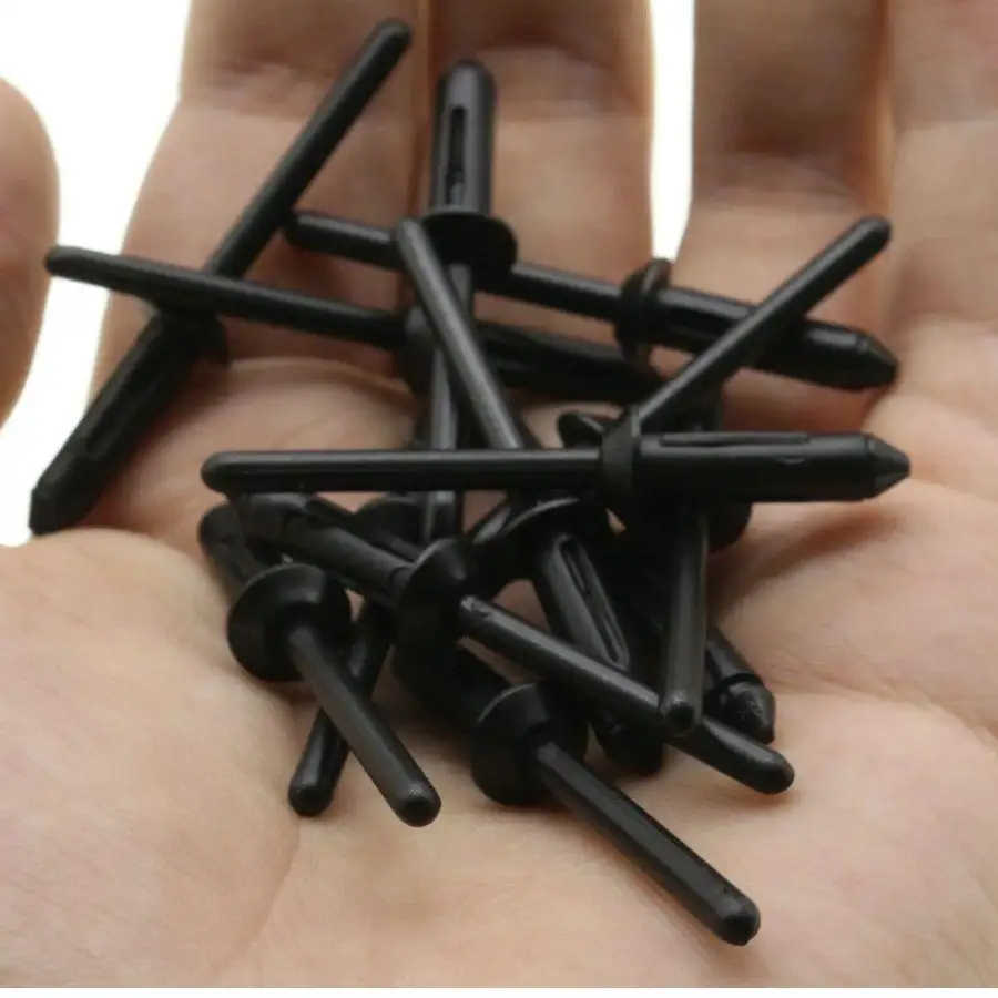 

15 Pcs Blind Rivet Retainers Clips Fit 3/16" & 4.7mm Hole Compatible With GM 20612732 Black Nylon Automotive Fasteners