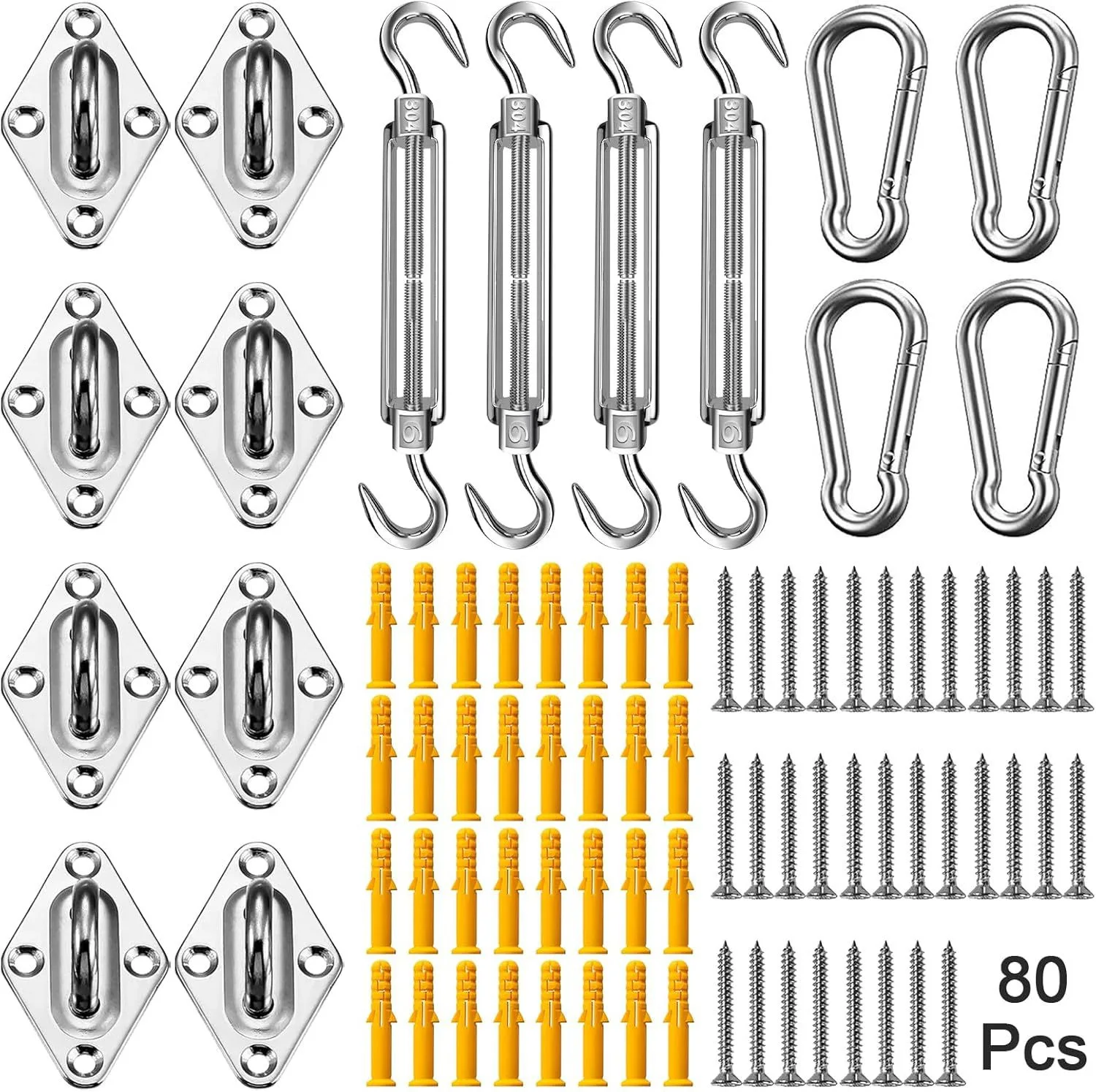 Four-corner sunshade sail stainless steel accessories flower basket screw wire sunshade sail sunshade mesh cover accessories