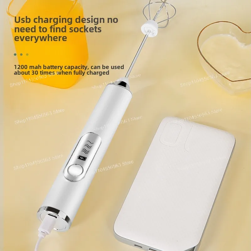 Batidor de café, modelo recargable, batidor de huevos eléctrico.