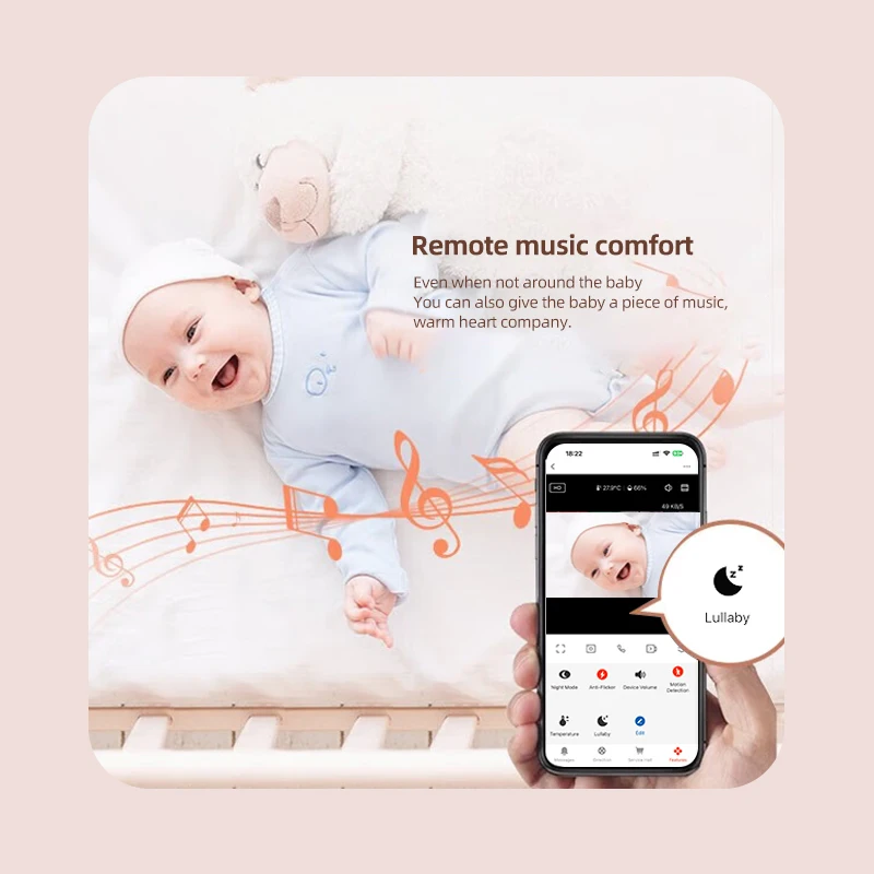Bebek monitörü tuya akıllı Wifi video gözetim kamerası kırmızı pozlama yok bebek güvenliği koruma bluetooth ağ uzaktan kumanda