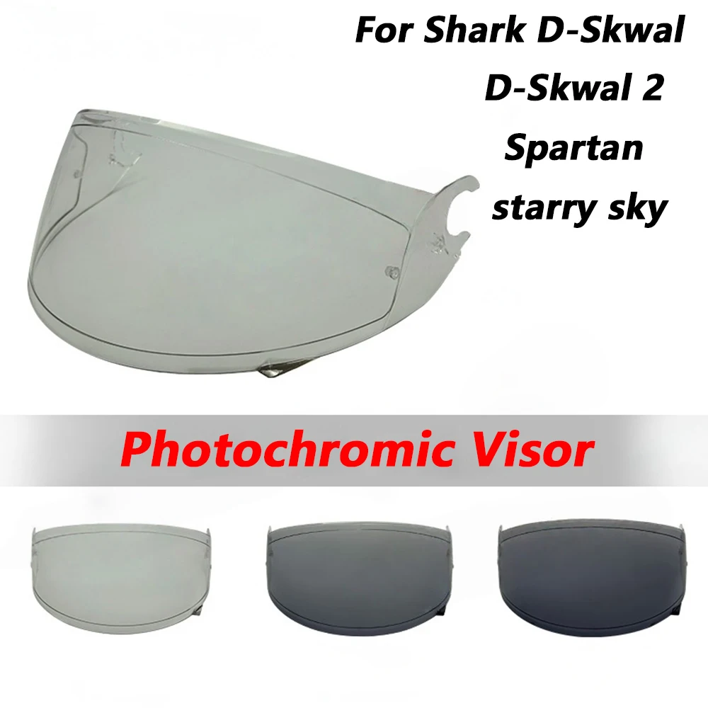 Motorcycle Photochromic Shield Visor Lenses For SHARK DSkwal D-Skwal 2 Spartan starry sky Helmet Visor Replacement Face Parts