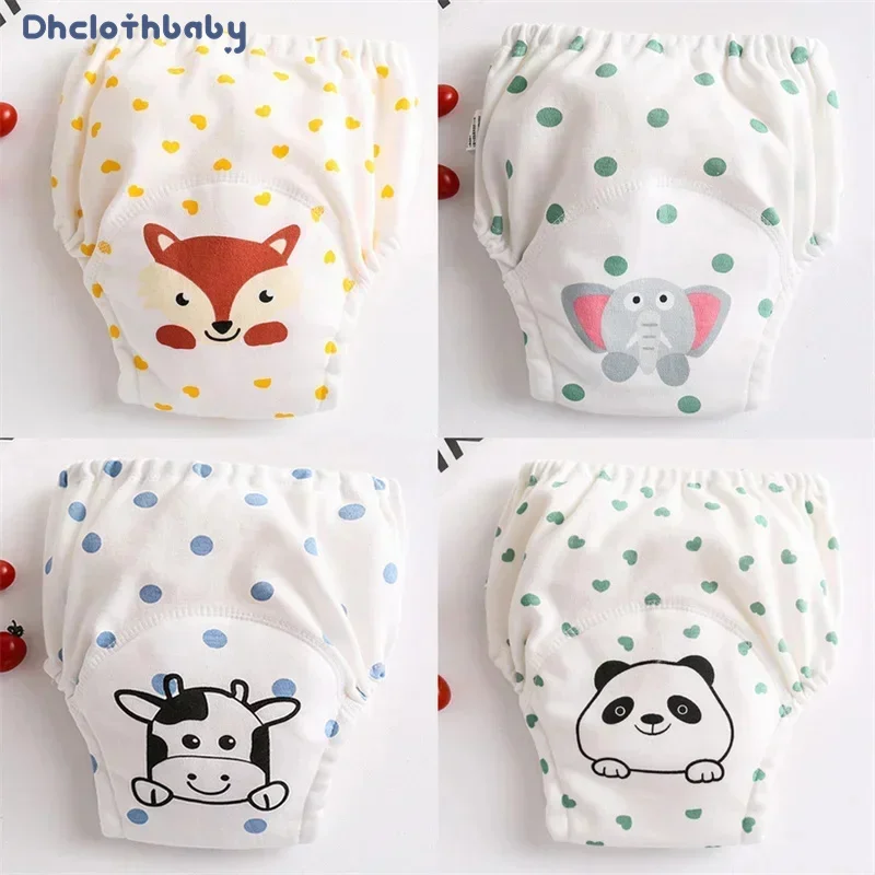 

4Pcs/Set Cute Baby Waterproof Reusable Training Pants Cotton Baby Diaper Infant Shorts Nappies Panties Nappy Changing Underwear