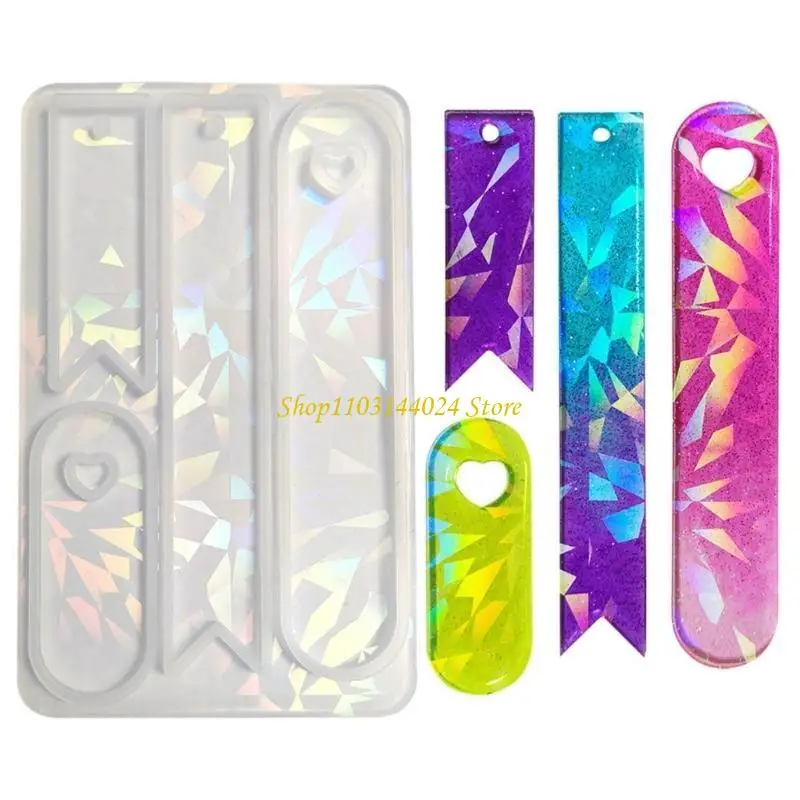 N5KE Dainty Ribbon Mold for Handmade Crafts Bookmarks Shaped Pendant Casting Mould Lasers Bookmarks Making Molds