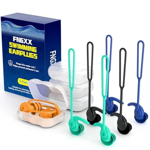 1Pairs Reusable Silicone Swimming Ear Plugs Waterproof Earplugs With Removable Cord For Swim Shower Surf Water Sports