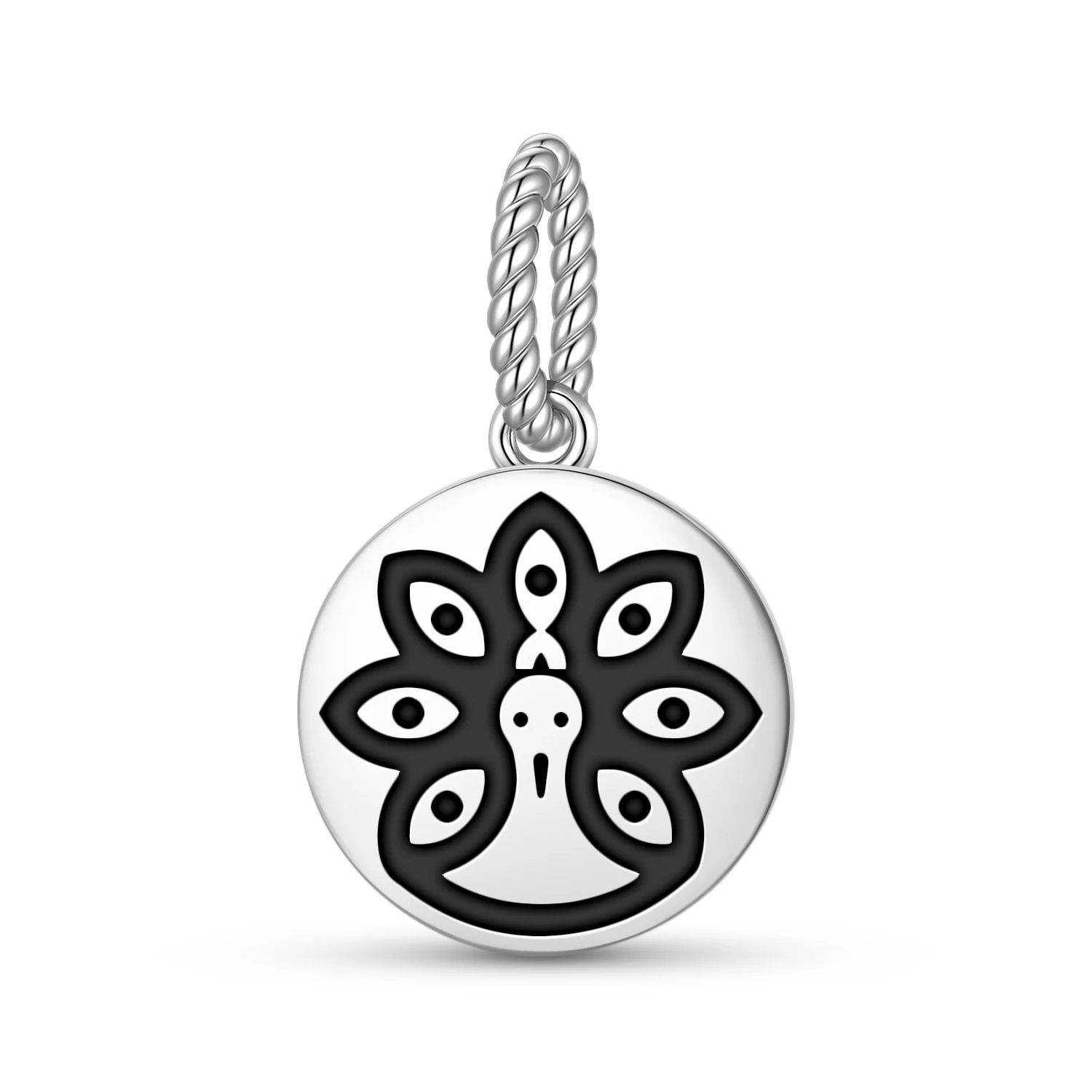 

Hindu Mayil Mayur Pendant 925 Sterling Silver Symbol Charm Bead for Women Bracelet Necklace Jewelry Popular