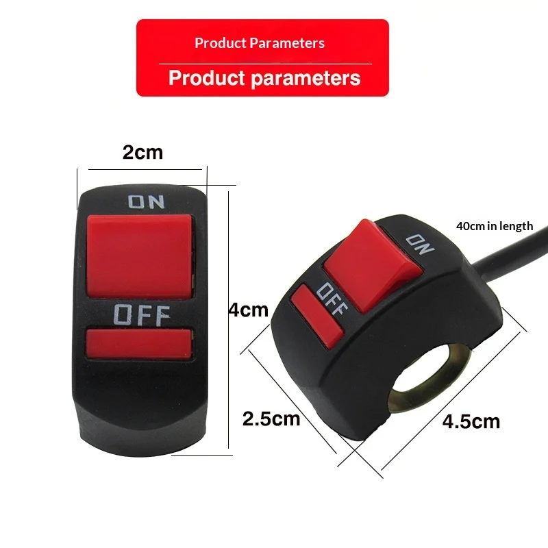 CENJITION Universal Motorcycle Handlebar ON OFF Flameout Switch Button for Moto ATV Bike DC12V 10A Black