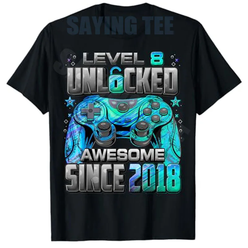 Bruh, es ist mein 8. Geburtstag, Gamer-T-Shirt, Level 8 freigeschaltet, fantastisch seit 2018, 8. Geburtstag, Gaming-Spruch-T-Shirt, Neuheitsgeschenk-Kleidung – Detail 8