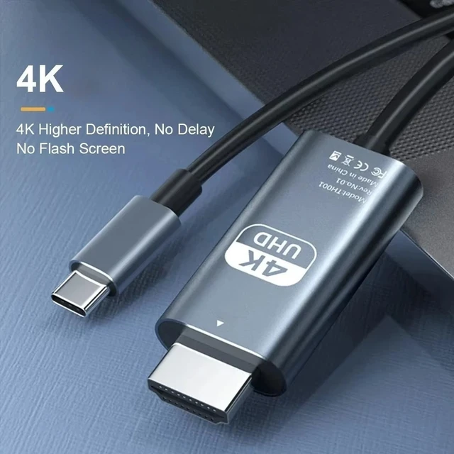 Kabel do konwersji wideo 4K HD Type-C na HDTV, kabel do zrcznego wyświetlania ekranu, kabel do telewizora, komputera, 2 metry, pleciony kabel do projekcji ekranu.