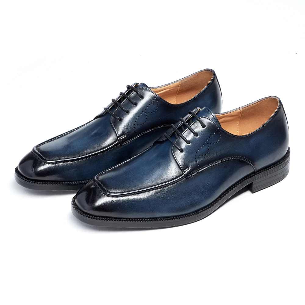 Handcrafted Mens Oxford Shoes Business Formal Classic Shoes Man Genuine Calfskin Leather Brogue Dress Shoes