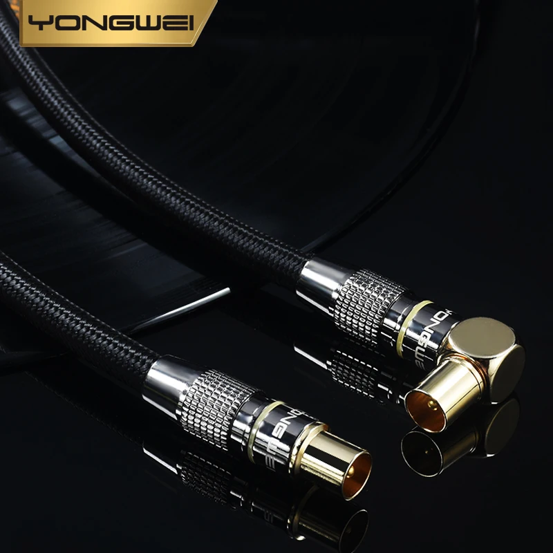 YONGWEI-cable de TV HD, cable cerrado de cabeza RF de rosca británica, cable de decodificador de pared, cable de señal de antena de TV