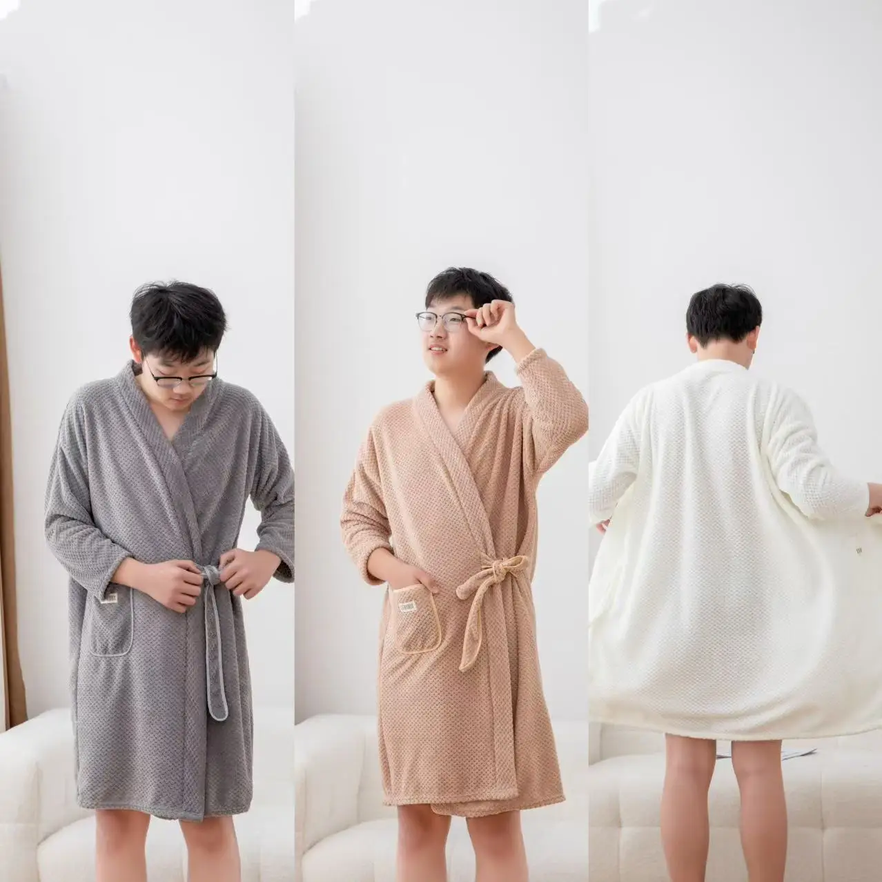 Adult Bath Towel Highly Absorbent & Quick-Drying Thickened All-Season Unisex or Couple’s Long-Length Sleeprobe  Home Bathwear