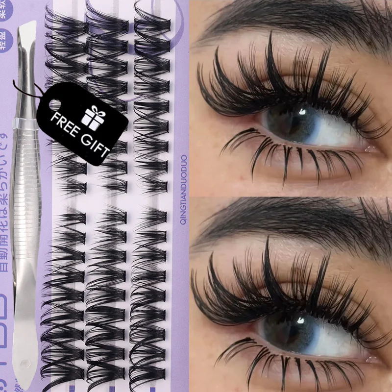 Ciglia finte miste alte e basse spesse Manga naturale Estensione ciglia 5D Fatte a mano morbide riutilizzabili Ciglia finte Occhi Strumenti per il trucco
