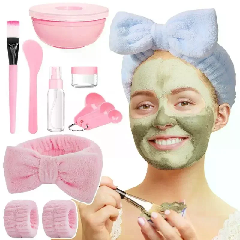 

12-комплект дорожной косметики — набор герметичных бутылок с повязкой на голову для мытья лица, ремешком на запястье, спреем и чашей для маски для лица