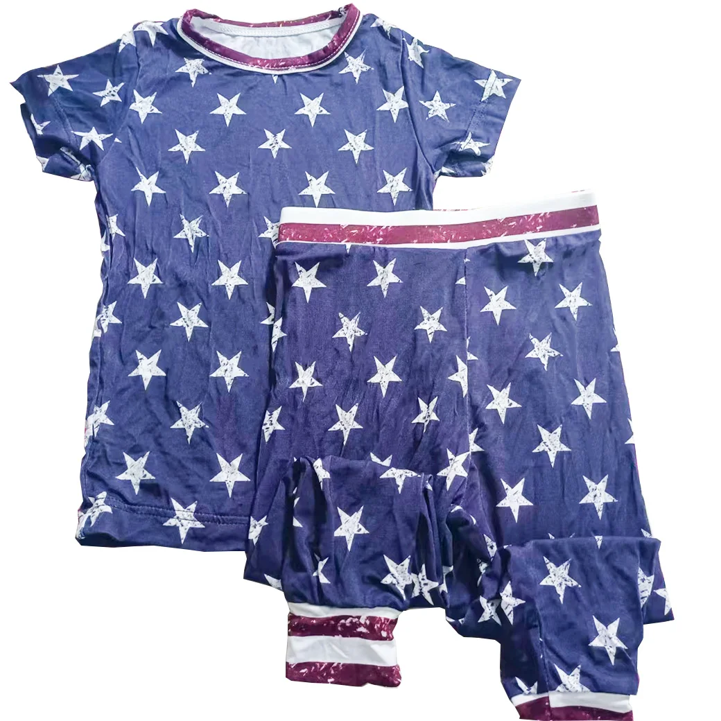 

Elasticity Sleepwear Kids Boy Bamboo 5- Star Short Sleeve Nightwear Casual Pijama