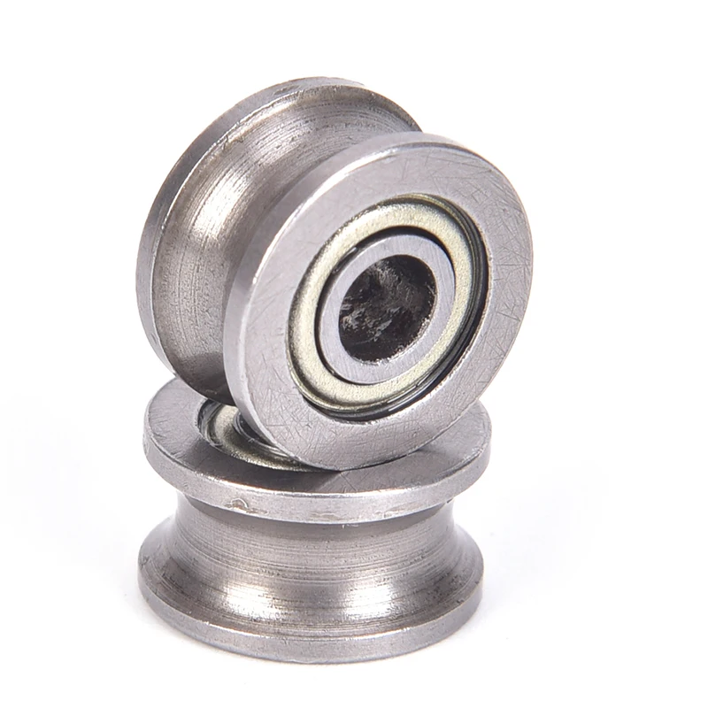 10pcs U624ZZ 4*13*7mm U Shaped Round Bottom Track Groove Pulley Bearing Sliding Rollers Bearing U Groove Ball Bearings