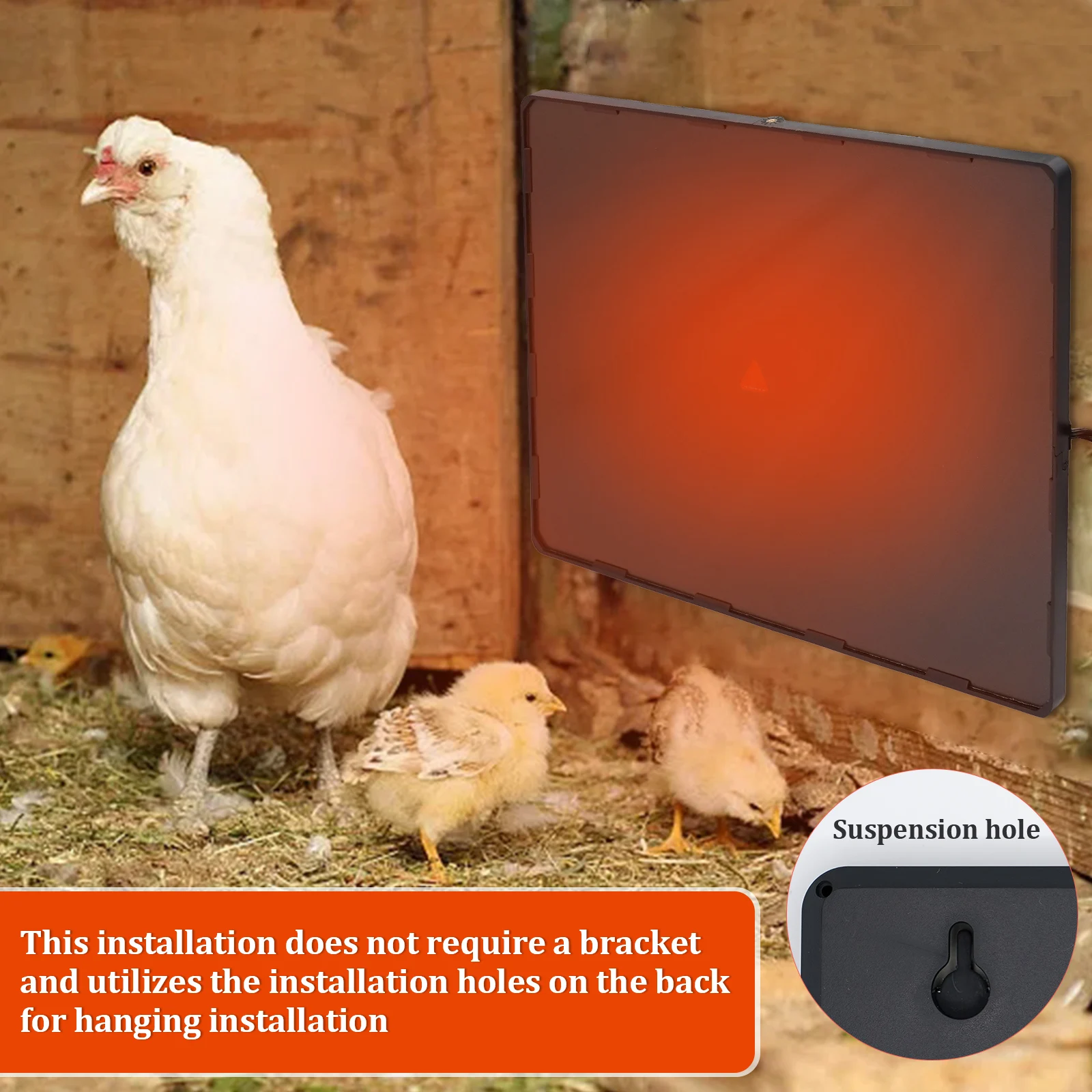 Chicken Coop Heater Adjustable Temperature 360°Adjustable for A Wide Range of Animals Chickens Dogs Cats Rabbits Ducks Pigeons