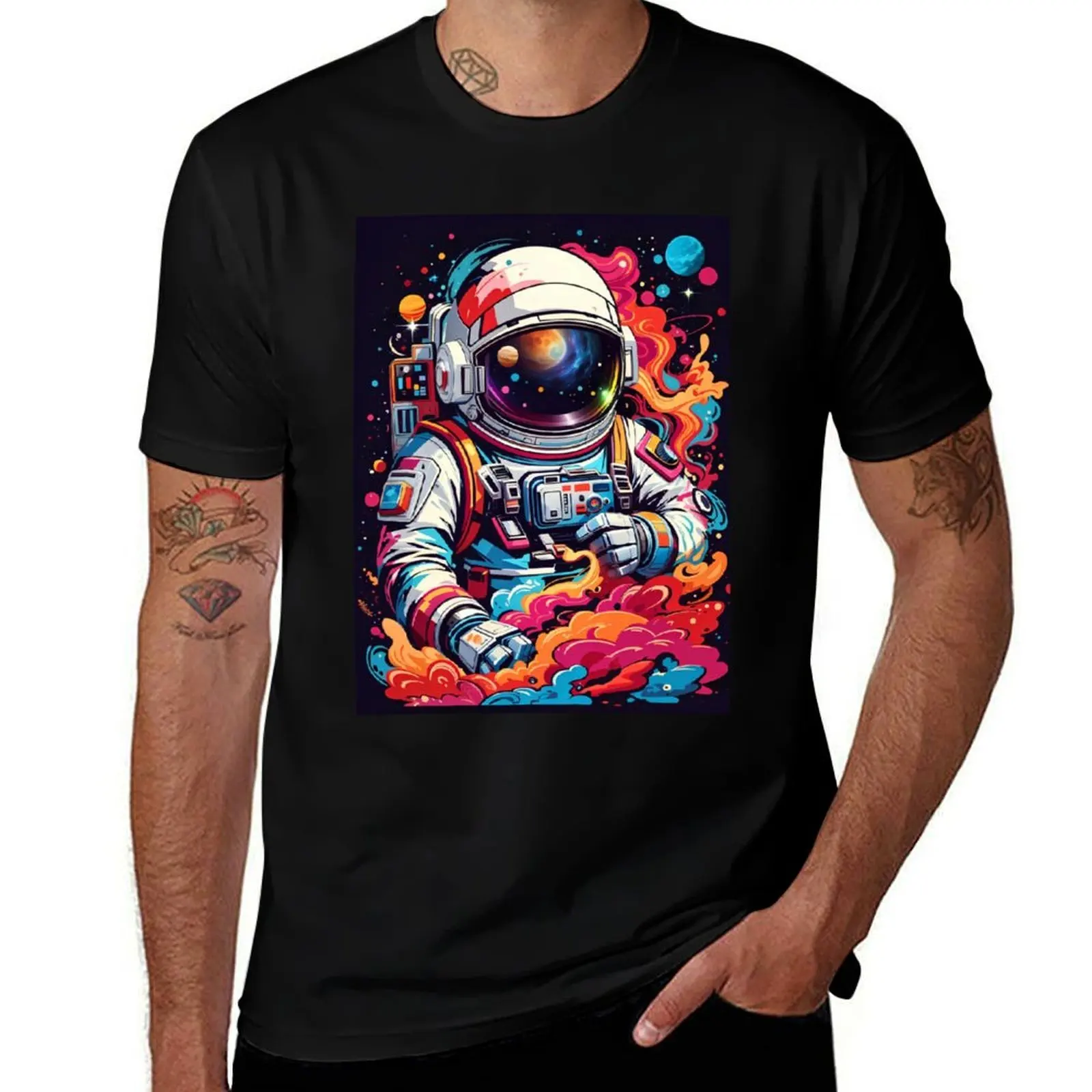 

Space watercolor full. T-Shirt oversize t-shirts man street wear heavyweights sweat shirts, men