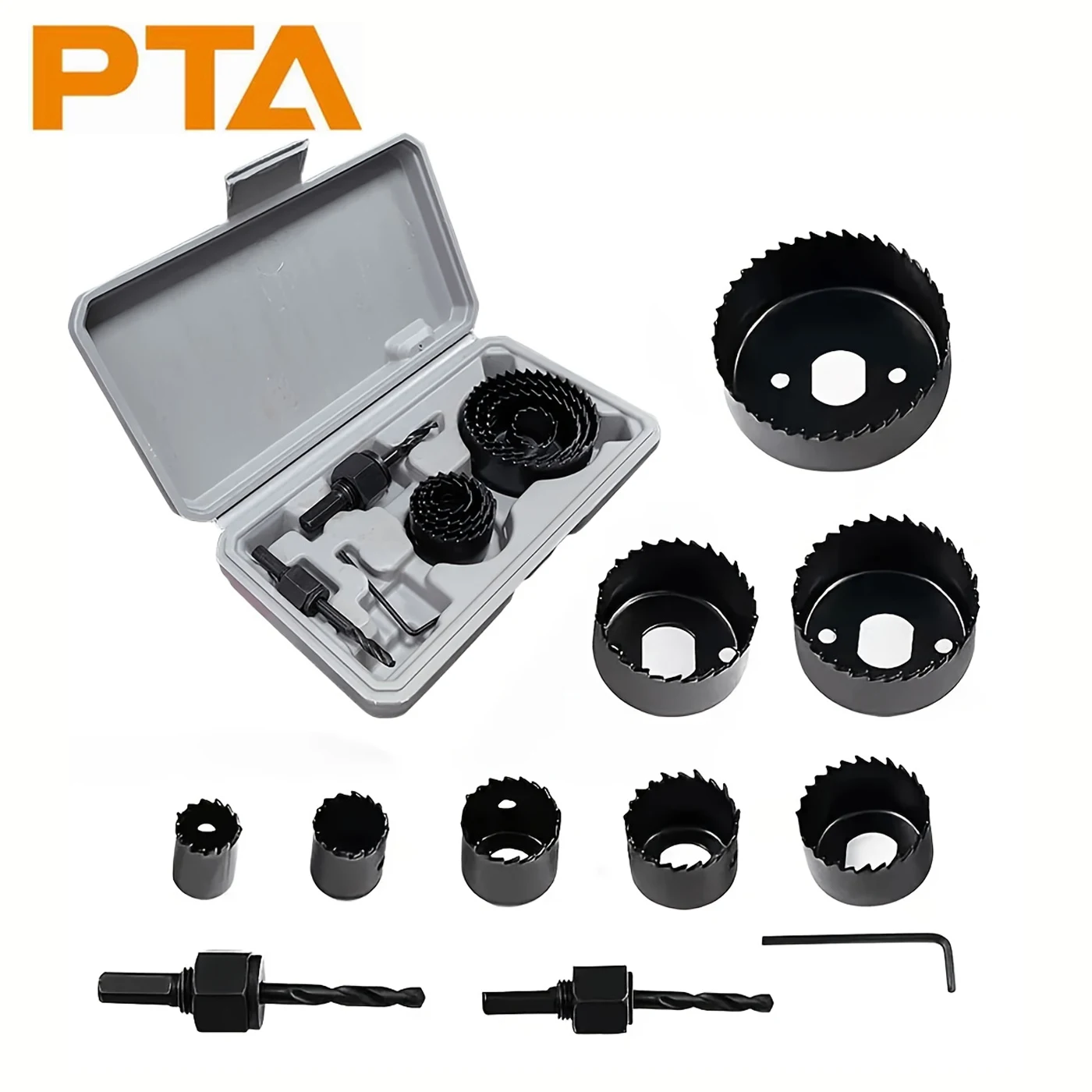 

11Pcs Hole Saw Kit Durable Carbon Steel Metal Circle Power Drill Hole Cutter for Wood PVC and Plastic