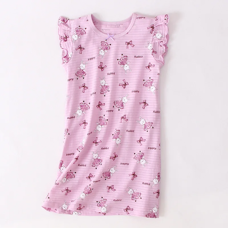 Children's Pure Cotton Pajamas Nightdress, Multiple Styles Optional, Loose And Comfortable Girls' Nightdress Home Wear