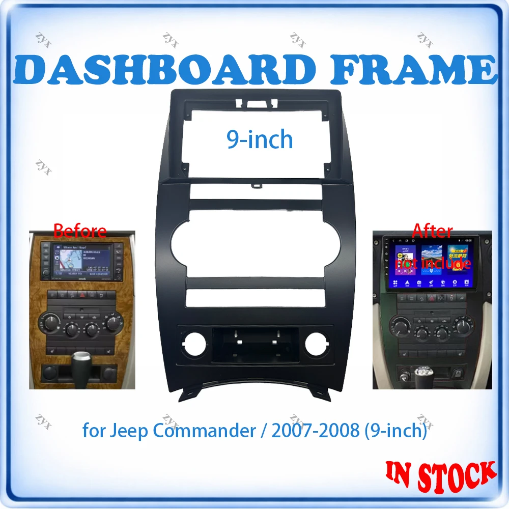 

Car Radio Fascia Frame For JEEP Commander 2007-2008 9 inch With Canbus Decoder & Wiring Harness Car Accessories Plug & Play
