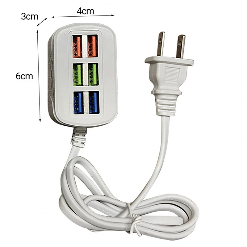 Phone Charger USB Power Strip Multifunctional Quick Charging 6 Ports USB Mini Extension Socket HUB Splitter