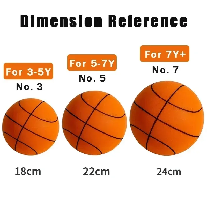 Indoor Silent Basketball Children Adult Sports Training Bouncy Ball High Density Soft Material Complimentary Portable Net