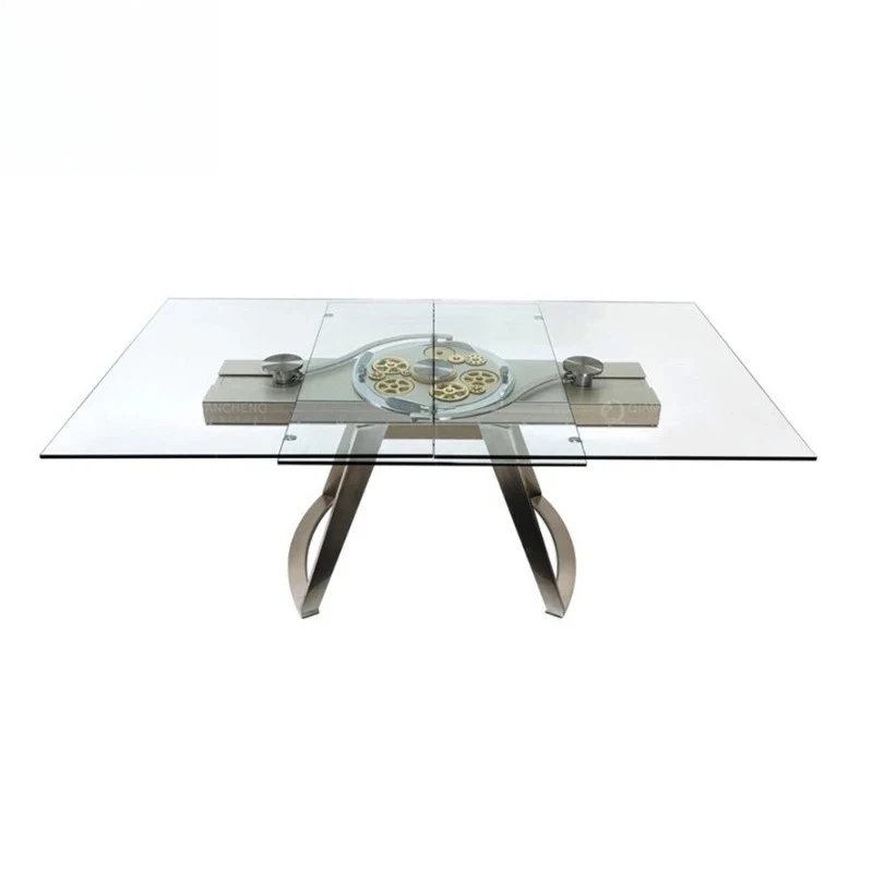 high quality Light glass mechanical dining tle retractle high-end art teeth ** home furniture