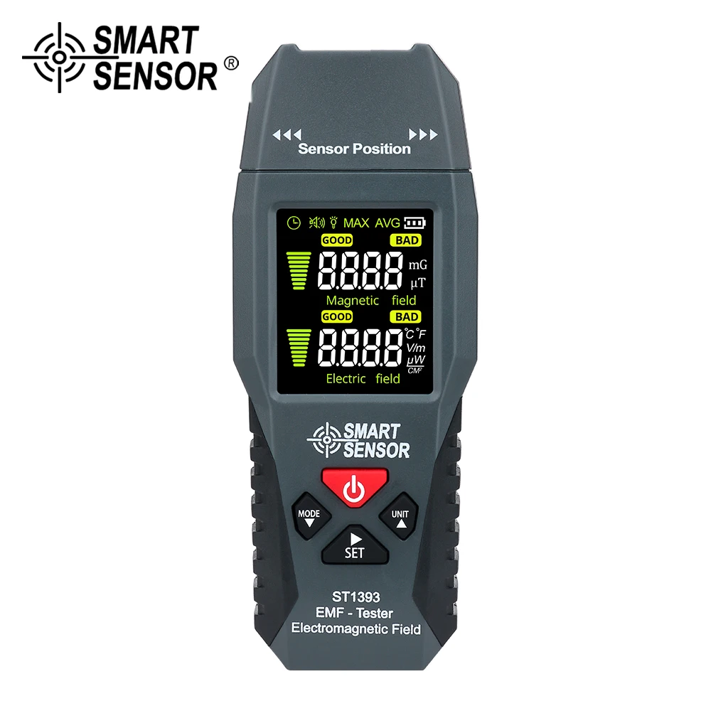 Digital Electromagnetic Radiation Detector EMF Field Meter Radiation Tester with Color LCD Handheld Electric Strength Tester