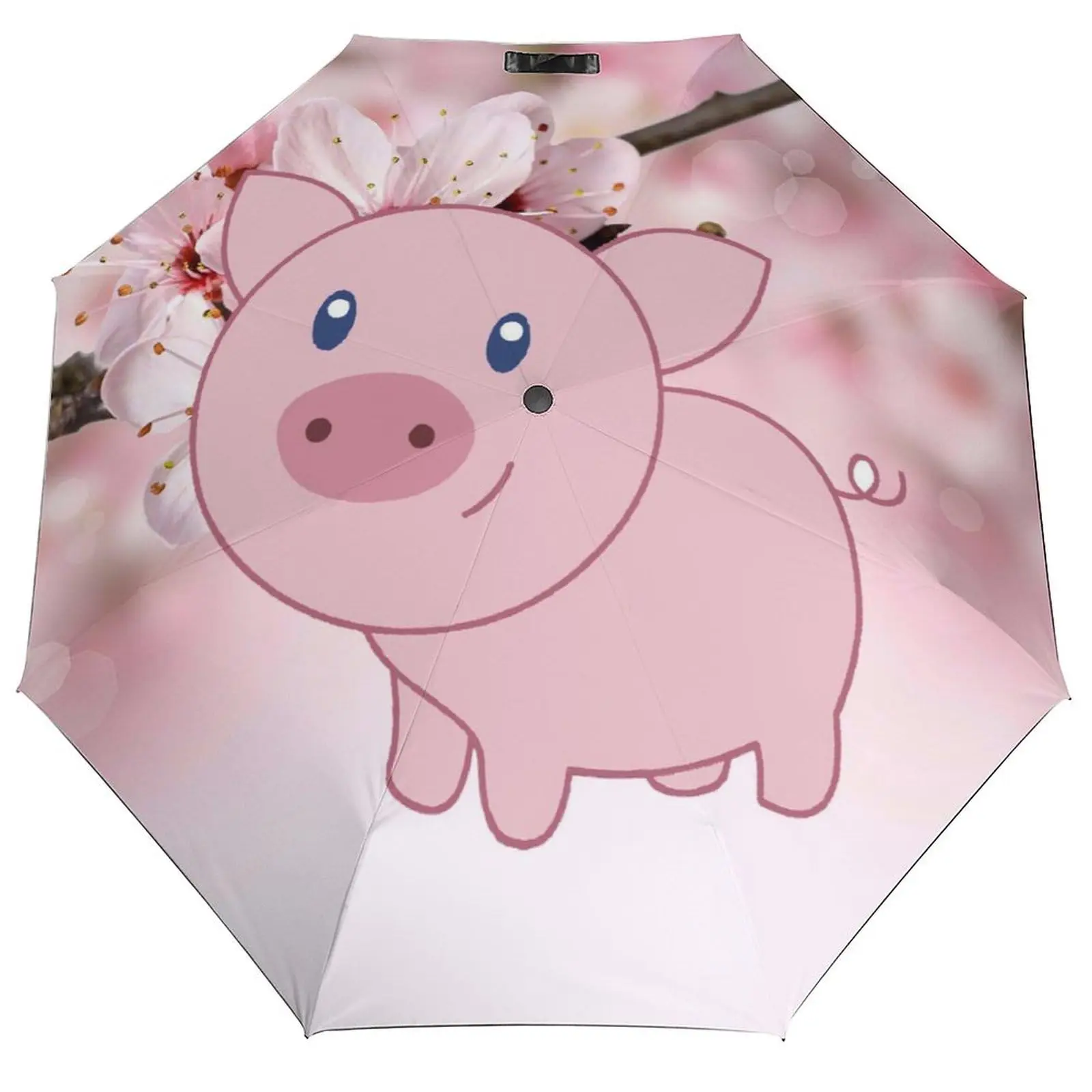 

Зонт с рисунком свиньи, солнечный и дождливый, милый фермерский дом, животное, ветрозащитный складной дорожный зонт, портативный зонт для взрослых и подростков