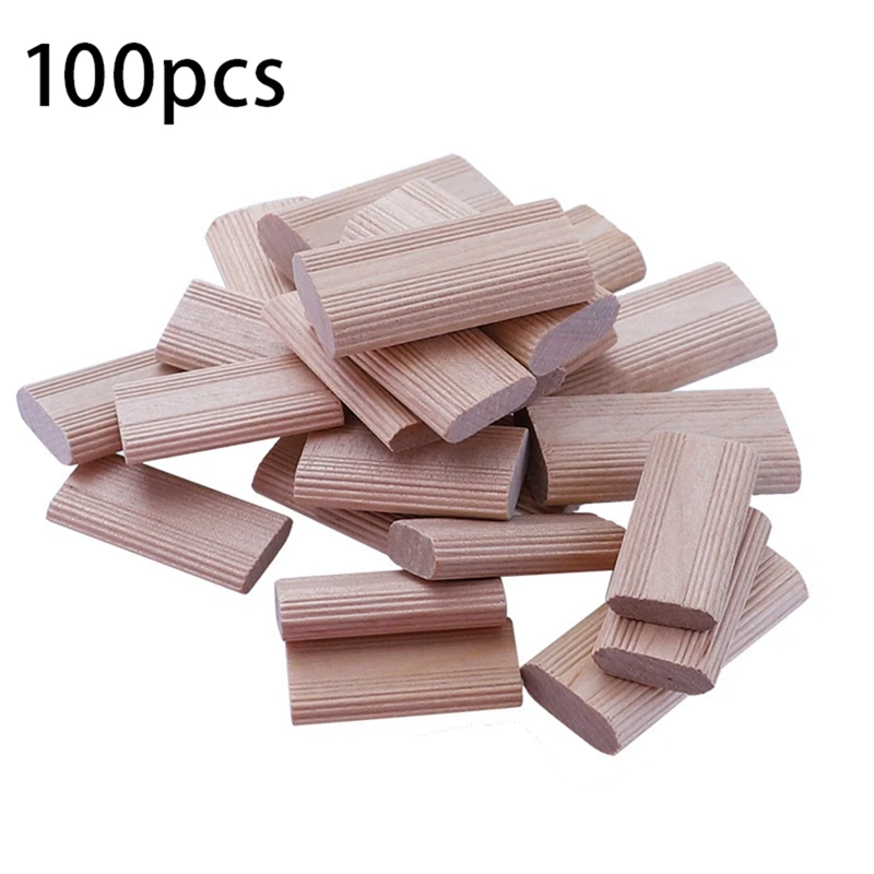 200 Pieces Of 8Mm Domino Wooden Dowel Connectors, Beech Wood Plugs, Woodworking Furniture Splicing Connectors