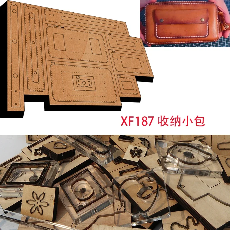 New Japan Steel Blade Wooden Die Storage Bag Leather Craft Punch Hand Tool Cut Knife Mould XF187