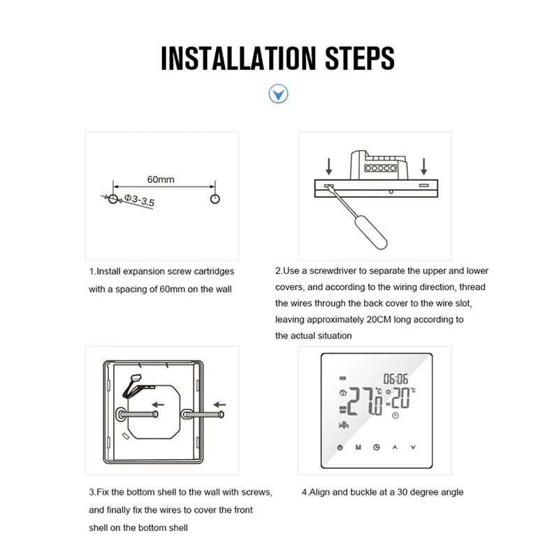 Tuya Wifi Wireless Thermostat Touch Screen Temperature Controller Water/Electric Floor Heating Gas Boiler For Alexa(3A) Durable