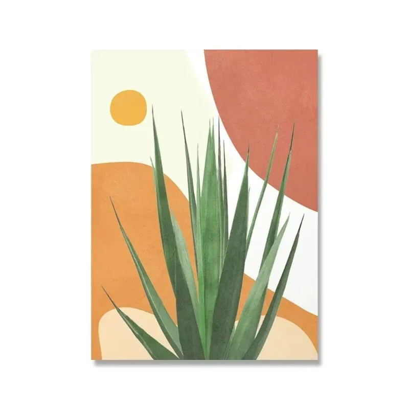 Abstract Boho Girl Book Nordic Posters And Prints Wall Art Canvas Painting Monstera Agave Cactus Wall Pictures For Living Roo