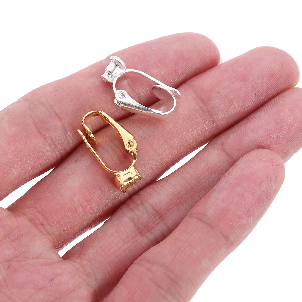 

40pcs 20 Silver Gold Earring Converters Each Brass Non Allergic Fade Resistant Clip On Diy Comfortable Material Easy