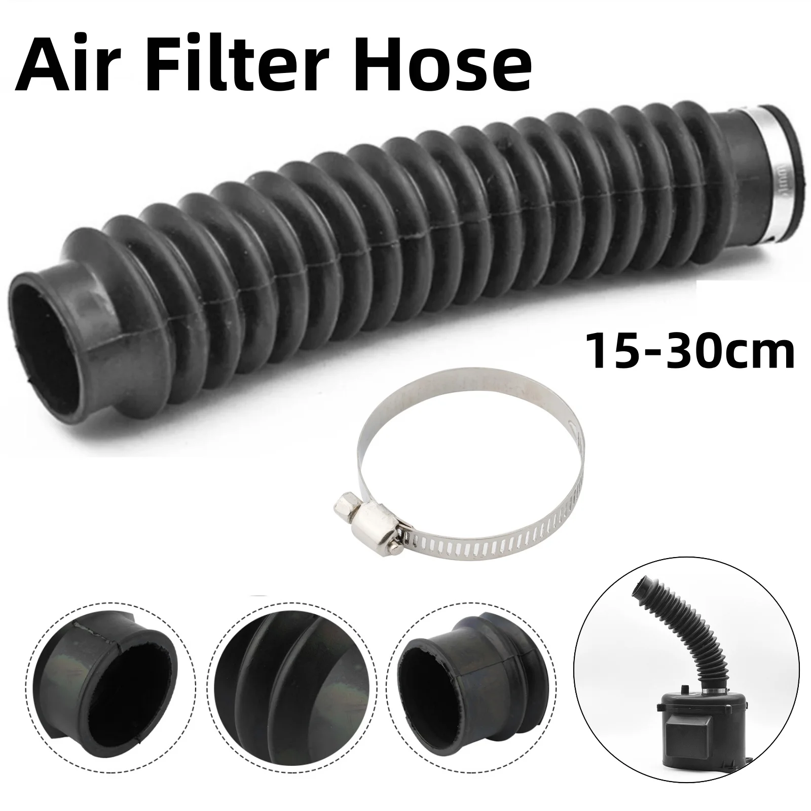 

Motorcycle Air Filter Hose Tube Car Air Filters Accessories Air Filter Intake Cold Air Ducting Feed Hose Retractable 15-30cm