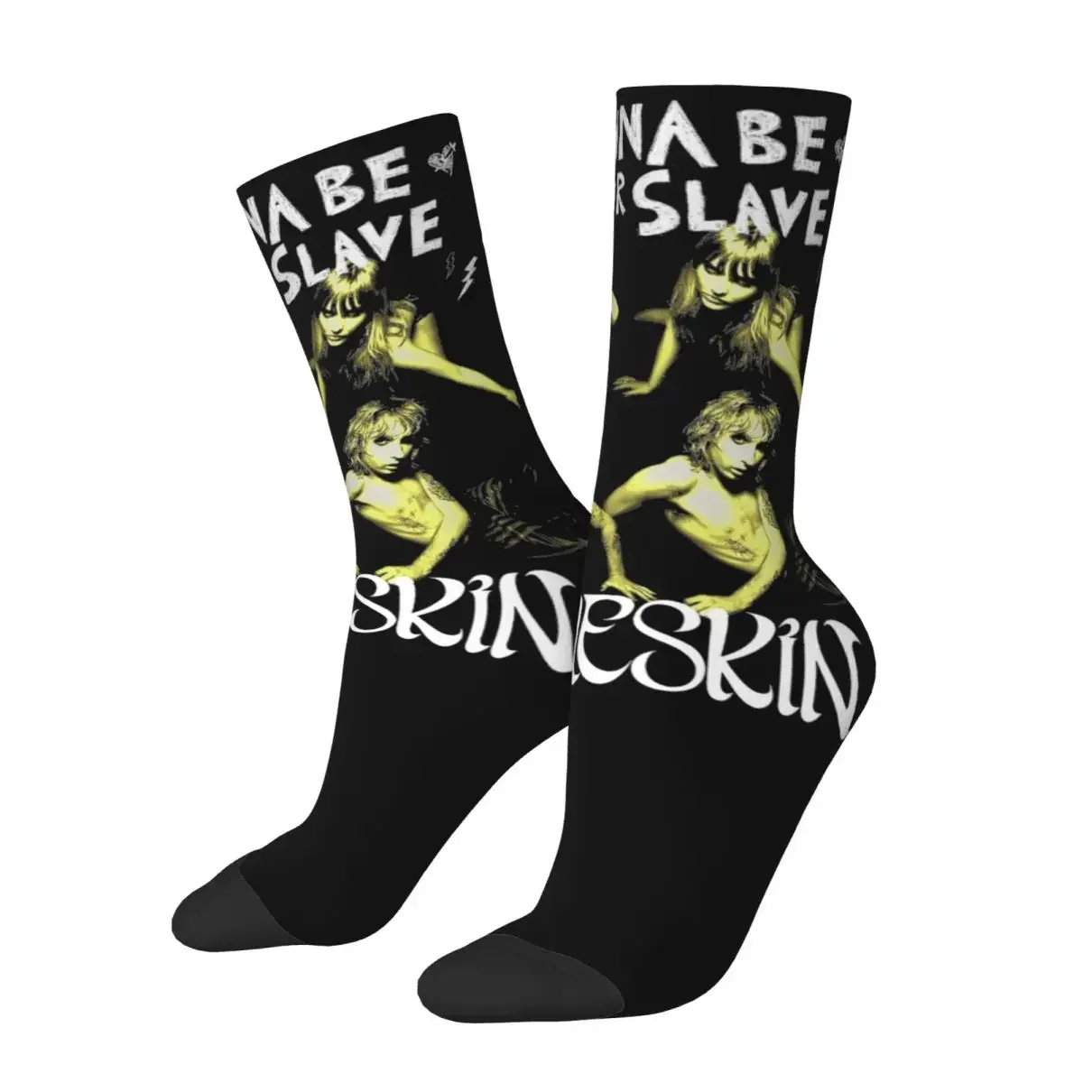 Носки мужские/женские из полиэстера, повседневные, для скейтборда, с надписью «I Want Be Your Slave», весна-лето-осень-зима Носки мужские/женские из полиэстера, повседневные, для скейтборда, с надписью «I Want Be Your Slave», весна-лето-осень-зима
