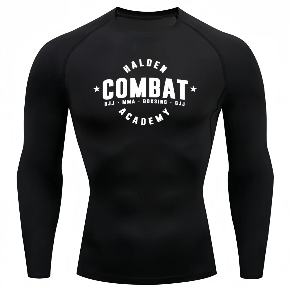 Compression Shirt Men's T-Shirt Long Sleeve Training Top Fitness Sunscreen Second Skin Quick Dry Breathable Workout T-Shirt 3XL