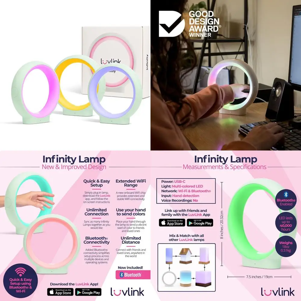 مجموعة مصابيح بلوتوث فريندشيب مكونة من ثلاثة مصابيح إنفينيتي للفوز على الجائزة للاتصالات العميقة