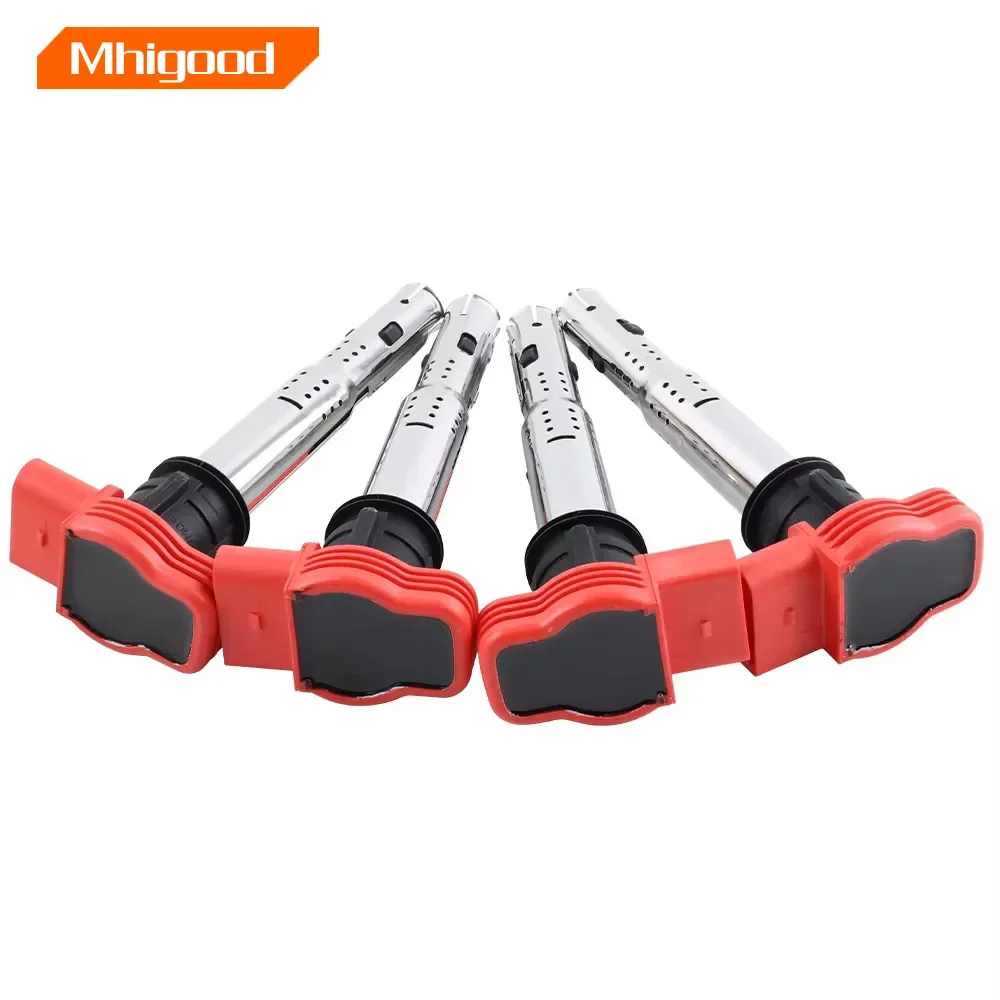 4Pcs Ignition Coil Fit For V--W Jetta-Golf GTI-GLI Passat-Tiguan CC Touareg- A3 A4 A5 A6 A7 A8 TT Q3 Q5 R8 06E905115E 07K905715F