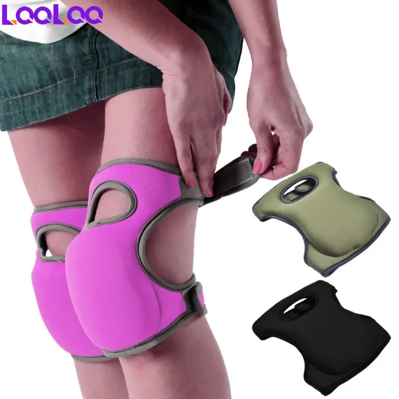 1Pair Women Knee Pads for Cleaning House Floors,Gardening Work,Carpet Roofing,Flooring Yard,Adjustable Kneeling Cushions